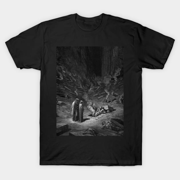 High Resolution Gustave Doré Illustration Arch-Heretic Farinata T-Shirt by tiokvadrat